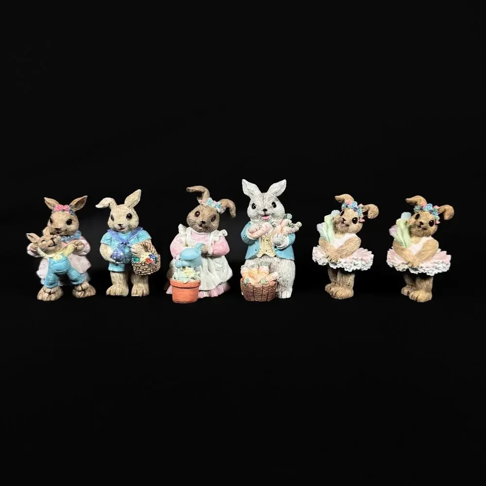 Lot Of 6 Rare Collectible Vintage Mervyn's Happy EASTER Rabbits Bunny 3